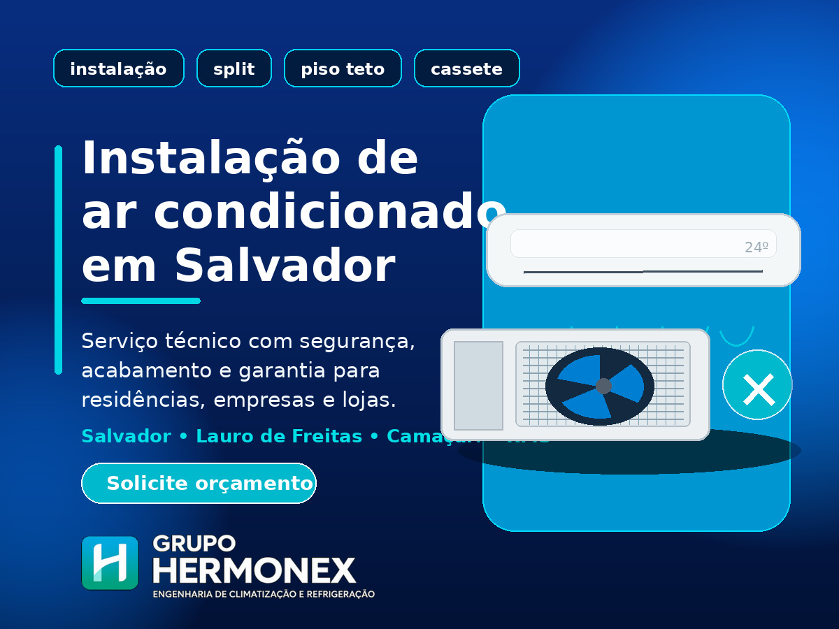 Instalação de ar condicionado em salvador